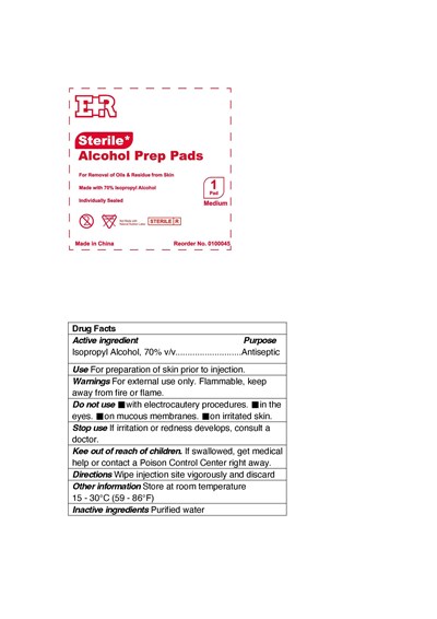 Image Of Pouch Label (Evr Alcohol Prep Pad)